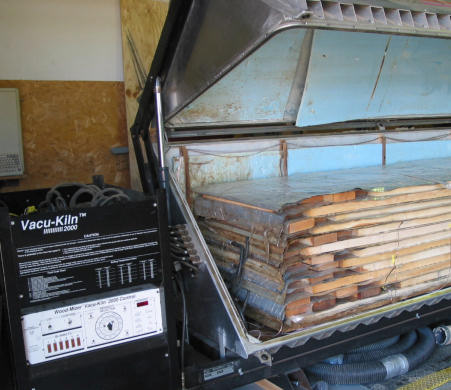 Inside view of Express Vacuum Wood Kiln