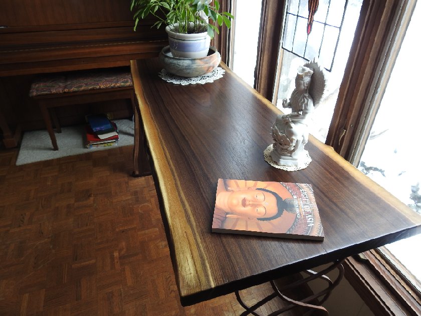 Walnut Live Edge Waterfall Table