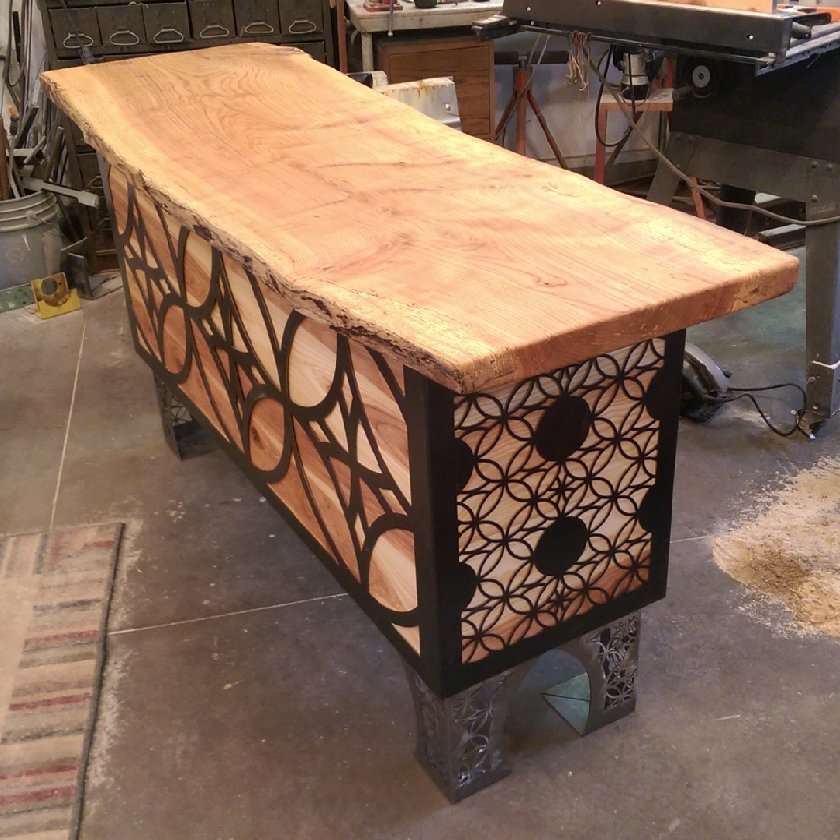 Ash live Edge Liquor Cabinet