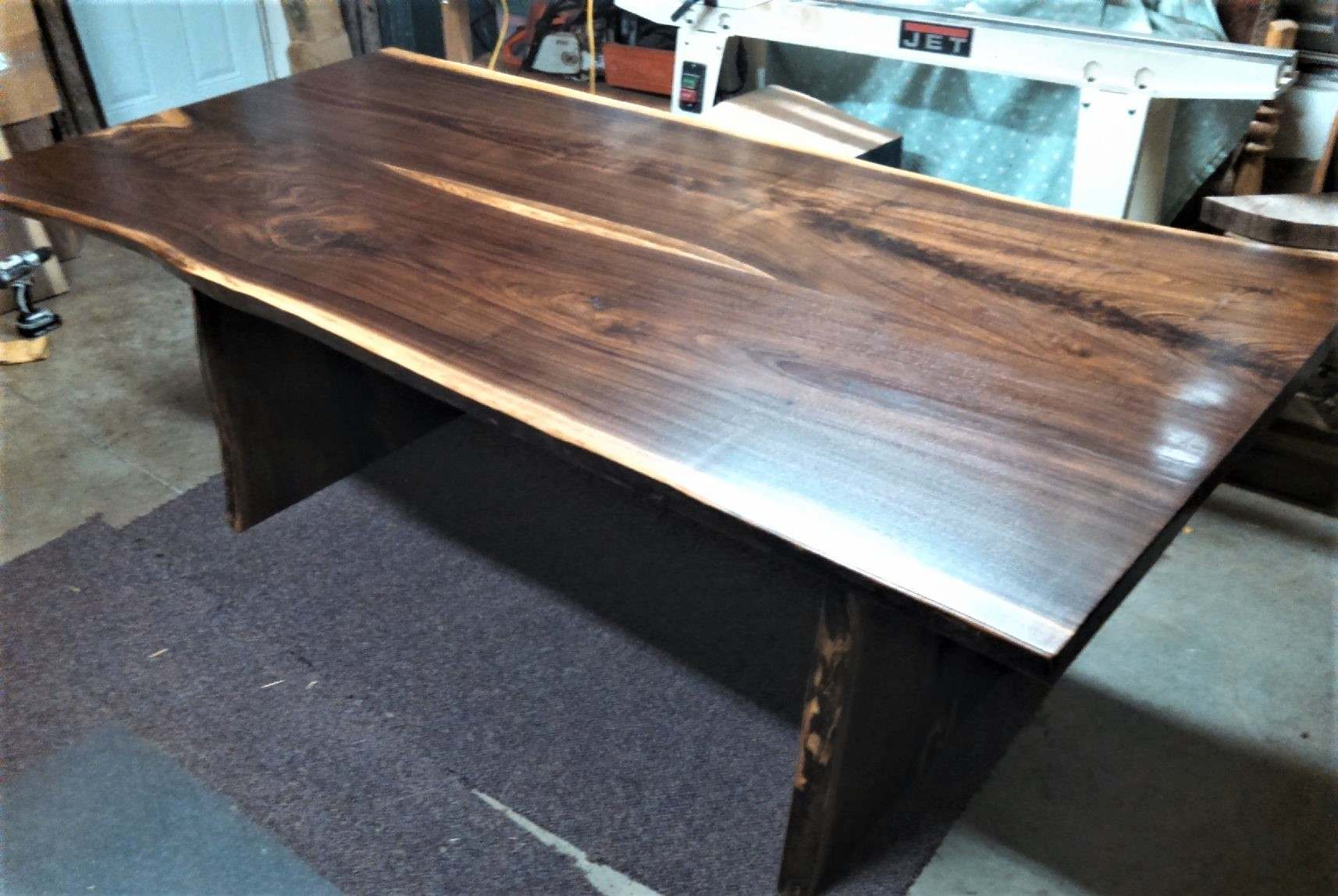 Bookmatched walnut live edge dining table
