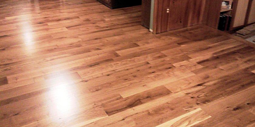 Flooring, paneling, mantel and beams all with our wood.