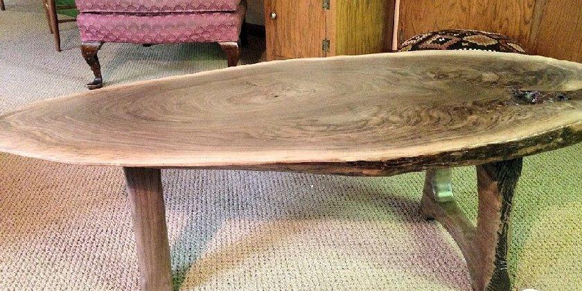 Live Edge Walnut End Table 