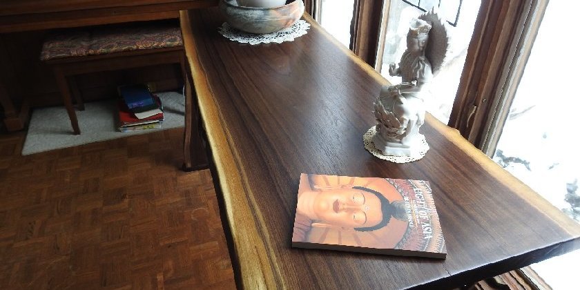 Live Edge Walnut Waterfall Table 